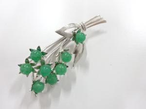 アンティーク　天然石　ブローチ